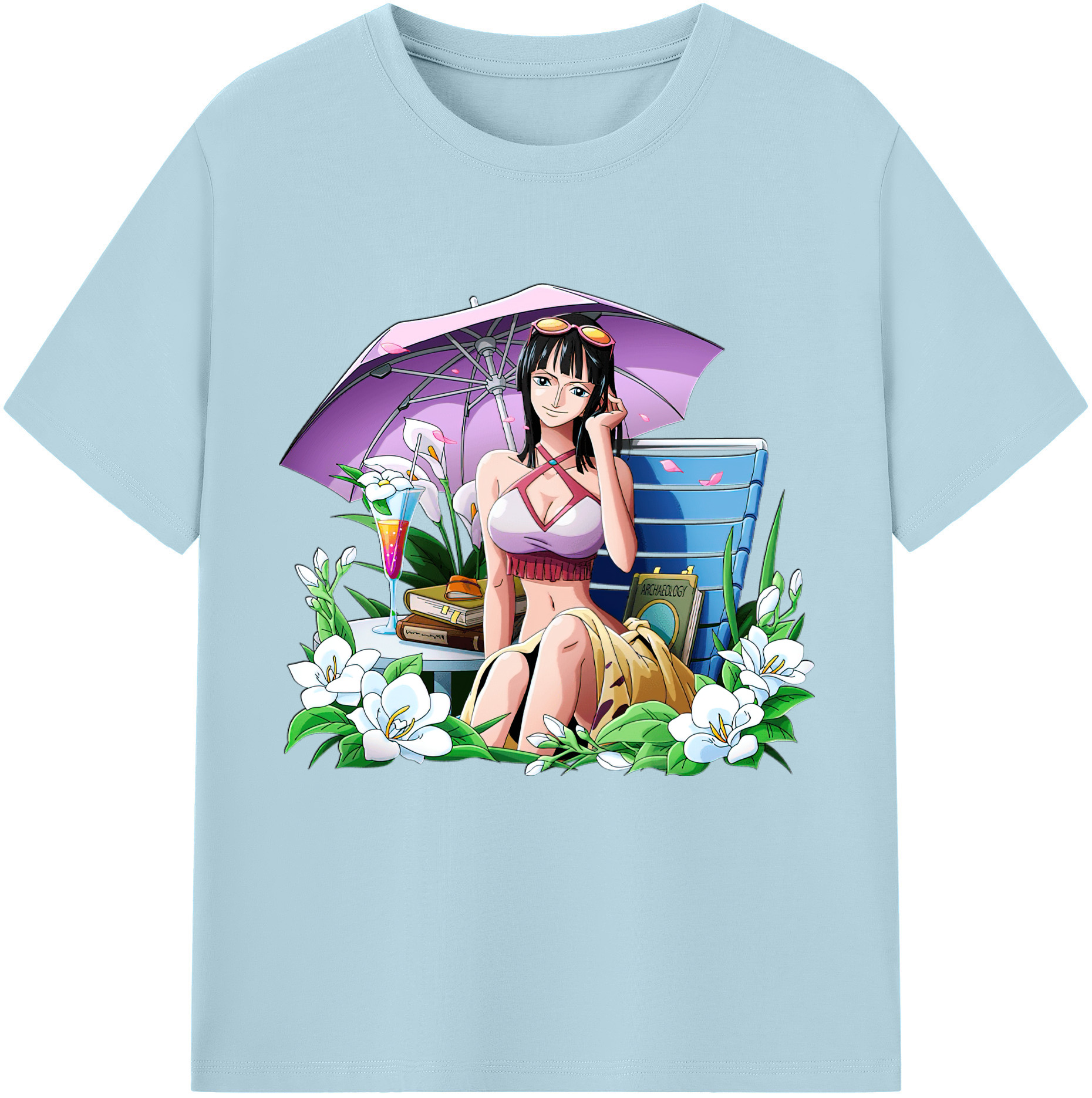 ワンピース ニコ・ロビン ONE PIECE Nico Robin 綿100％半袖Tシャツ（フロントプリント）